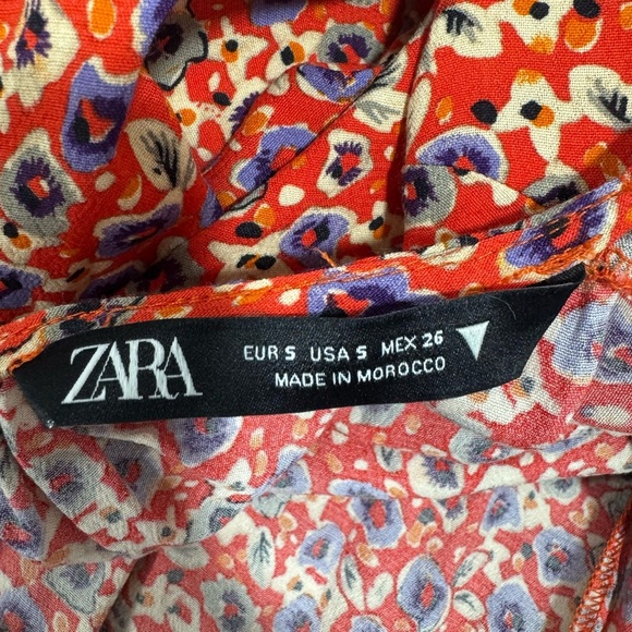 Zara Long Flowing Voluminous Floral Print Dress Loose fit SZ Small EUC - Picture 8 of 10